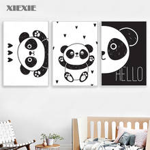 Lovely Panda Wall Art Canvas Painting Black White Cartoonkids Baby Room Bedroom Decor Nordic Posters and Prints Canvas Picture 2024 - buy cheap