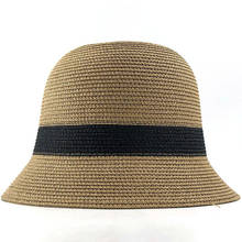 Chapéu de palha feminino, chapéu de praia estilo panamá para verão 2024 - compre barato