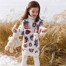 Осень-зима 2021, детская одежда, длинный свитер для девочек, детские вязаные свитера, милая верхняя одежда, пуловеры для маленьких девочек от 2 до 12 лет 2024 - купить недорого