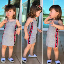 Fashion Kids Baby Girls Sleeveless Dresses Cotton Party Toddler Kids Children Dress Infant Strap Casual Dress 2024 - buy cheap