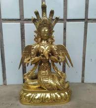 Free Shipping  11" Tibet Tibetan Bronze Gilt Naga Kanya Buddha 5 Snake Head Kwan-yin Buddha Sta 2024 - buy cheap
