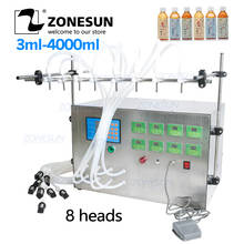 ZONESUN 8 head Electric Digital Control Pump Liquid Filling Machine Perfume Water Juice Essential Oil Food Beverage Machinery 2024 - buy cheap