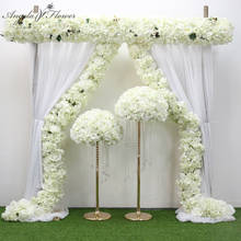 1M/2M flor artificial creativa corredor de fila de lujo plegable doblado decoración boda telón de fondo arco fiesta hogar cortina flores pared 2024 - compra barato
