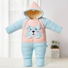 Thick Warm Baby Rompers Cartoon Cotton Boy Onesie Foot Cover One Piece Jumpsuit Girls Newborn Stuff Clothes 0 3 Toddler Costume 2024 - купить недорого