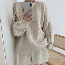 Knitting Elegant Casual Loose Ladies Vintage Tops  2021 New Winter Spring Women Sweaters Pullovers Minimalist 2024 - buy cheap