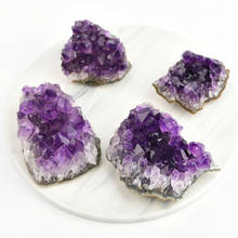 Geoda de racimo de amatista Natural, cristal púrpura, espécimen de cuarzo, decoración del hogar, novedad 2024 - compra barato