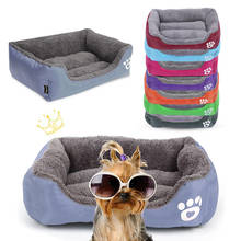 Colorful Paw Pet Dog Sofa Bed Waterproof Bottom 8 Colors Dog Fleece Warm Dogs House Soft Pet Cat Bed Kennel Mattress For Pet 2024 - buy cheap