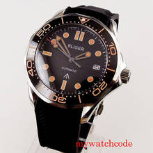 41mm Bliger Automatic Men Watch 24 Jewels NH35A MIYOTA 8215 Movement Black Dial Orange Marks Auto Date 2024 - buy cheap