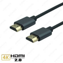 Cable de aleación de aluminio compatible con HDMI, conector macho a macho, 4k, 2,0, delgado, para TV, portátil, proyector, PS3, PS4, 0,5 m, 1m, 1,5 m, 3m 2024 - compra barato