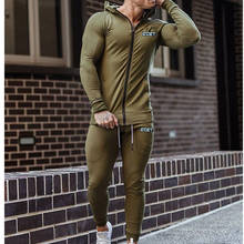 2020 NEW Men's Sports Suit Brand Clothing Men Tracksuit Zipper Sets Sweatshirt Muscle men Hoodies+Pants Sets gyms Running Suit 2024 - buy cheap