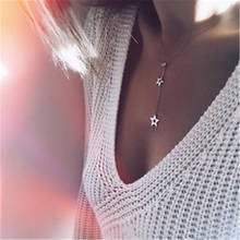 Fashion Simple Hollow Out Five Star Tassel Necklace  Female Gold Choker Accessories Creative Women's Party Jewelry 2024 - buy cheap