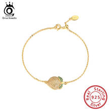 ORSA JEWELS Pure 925 Sterling Silver Bracelet Lemon Shape AAAA Zircon Gold Plated Chain Accessories For Female Anniversary EQB06 2024 - buy cheap