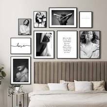 Fashion Black White Vintage Poster Sexy Girl Quotes Wall Art Print Canvas Painting Nordic Poster Wall Pictures For Living Room 2024 - buy cheap