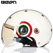 BEON-Casco de media cara para motocicleta, Capacete Vintage para motocross, seguridad para bicicleta eléctrica, 103 2024 - compra barato