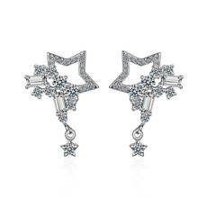 925 Sterling Silver Stud Earrings Starry Sparkling Fairytale Style Princess Girl Halloween Gift For Lady 2024 - buy cheap