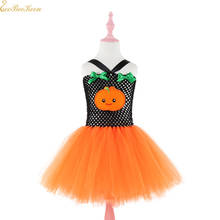 Disfrázio para festa de dia das bruxas, cosplay e fantasias para crianças, vestido tutu de abóbora com кос 2024 - compre barato