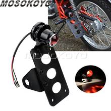 Réplica de luz trasera de freno Lucas para motocicletas, luces con soporte de matrícula de montaje lateral para Cafe Racer Cruiser Sportster XL883 1200 2024 - compra barato