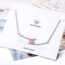 Ожерелье с подвеской в виде клубники с кристаллами и круглыми бусинами для женщин модная корейская бижутерия на шею цепочка на свитер ожерелье 2024 - купить недорого