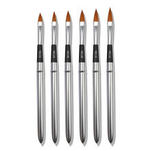 Set of 6 Detachable Nail Art Acrylic Brush No.2 4 6 8 10 12 UV Gel Extension Drawing Painting Pen Home DIY Manicure Tool 2024 - buy cheap