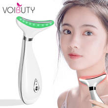 LED Photon Therapy Face Neck Wrinkle Removal Machine Electric Double Chin Remover Facial Skin Tighten Massager Beauty Care Tool 2024 - buy cheap