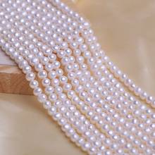 Wholesale 5-6mm Size Natural Freshwater White Color Potato Shape Real Loose Pearl Necklace Strand String, 10pcs/lot 2024 - buy cheap