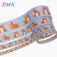 DHK-Lazo para el pelo con estampado de perro, accesorio de cinta de grogrén para decoración de sombreros, 4 tamaños, 10 yardas, venta al por mayor, B1990 2024 - compra barato