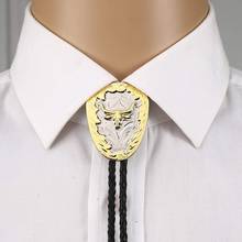 Western Bolo Tie Pendant Necklace bull heads Bola Bolo Tie Metal for Women Cowboy Leather Necktie Men's Necklace Jewelry 2024 - buy cheap