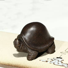 Yixing zisha té puro hecho a mano mascota tortuga decoración bronce barro tortuga 1pc 2024 - compra barato