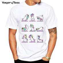 Camiseta blanca con estampado de caballo para hombre, camisa de manga corta con cuello redondo, personalizada, activa, Hip Hop, novedad de 2020 2024 - compra barato