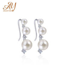 Anillos Yuzuk-pendientes de gota de perlas naturales de agua dulce para mujer, de Plata de Ley 925, joyería elegante, 925 2024 - compra barato