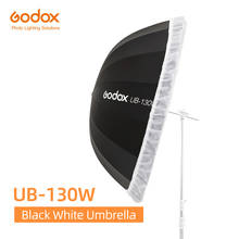 Godox UB-130W 51in 130cm Parabolic Black White Reflective Umbrella Studio Light Umbrella with Black Silver Diffuser Cover Cloth 2024 - buy cheap