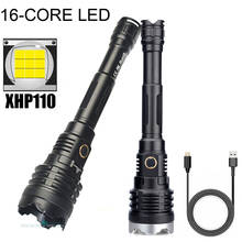 XHP110 мощный фонарь XHP светодиодный тактический фонарь USB Перезаряжаемый фонарик с зумом Ультра-яркий охотничий фонарь дальнего действия 2024 - купить недорого