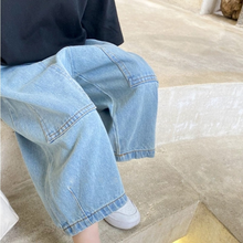 Crianças calças de brim 2021 novo verão meninas denim calças de perna larga bebê solto estilo calças da criança fino macio tornozelo comprimento, #6206 2024 - compre barato