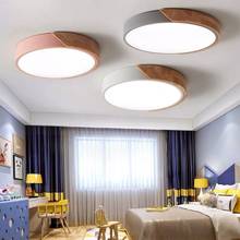 Nordic living room macaron log ultra-thin ceiling lamp led simple bedroom 23/30cm round study lighting 2024 - buy cheap