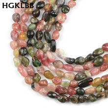 HGKLBB Irregular shape Natural Tourmaline Stone Gravel charm Loose spacers beads for Jewelry making 4~5mm DIY necklace bracelets 2024 - buy cheap
