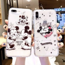 Capa de silicone líquido oficial da disney, capinha 360 completa para iphone 11 pro xs max 12 pro 7 8 plus 2024 - compre barato