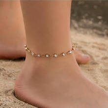 New Bling Rhinestone Anklet Bracelet Gold Silver Color Anklets For Women Leg Chain Summer Jewelry Geometric Ankle Beach Bracelet 2024 - buy cheap