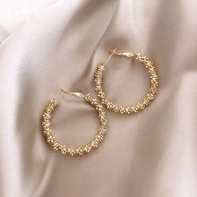 Women's Fashion Geometric Earrings Large Metal Circle Ear Ring Girl Personality Popular Earrings Jewelry Accessories for Women 2024 - buy cheap