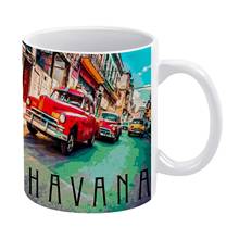 Taza de cerámica blanca de La HAVANA, taza creativa de Cuba, La Havana, cigarro cubano, Retro, ron, coche de viaje 2024 - compra barato