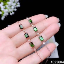 KJJEAXCMY Fine Jewelry 925 Sterling Silver inlaid gemstone green tourmaline women hand bracelet beautiful support detection 2024 - buy cheap
