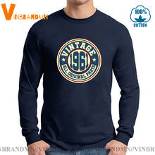 Clássico 1961 camiseta retro aniversário tshirt 60s marca vestuário vintage 1961 todas as peças originais mangas compridas t camisa 2024 - compre barato