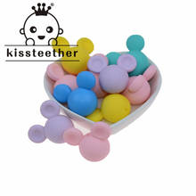 Kissteether-Cuentas de silicona para dentición de bebé, colgante con forma de ratón, Clips para chupete, mordedor de silicona sin BPA, 5 uds. 2024 - compra barato