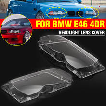 2Pcs Auto Car Headlight Lenses Replacement Left & Right Headlamp Protective Shell Cover For BMW E46 4 DR Free shipping