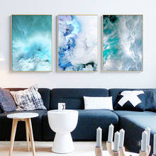 Modern Abstract Blue Marble Wave Canvas Painting Poster Wall Art Nordic Posters and Prints Wall Pictures for Living Room Decor 2024 - buy cheap