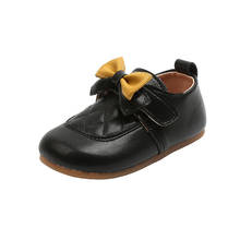 Zapatos de cuero negro para niños pequeños, zapatillas planas suaves con lazo y dedos cuadrados, cómodas, 21-30, para primavera 2024 - compra barato