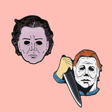 Broche de esmalte de terror de Michael Myers para Halloween, alfileres de solapa, insignia, aleación de Metal, accesorios de joyería, regalos 2024 - compra barato