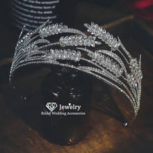 CC Wedding Crown Tiara Hairbands Headband Engagement Hair Accessories for Women Bridal Luxury Jewelry Rhinestone Leaf Shape AN32 2024 - buy cheap