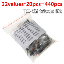 22values*20pcs=440pcs  plug-in triode TO-92 Kit S9012 S9013 S9014 S9015 S9018 A1015 C1815 2N3904 2N3906 2N5401 13001 TL431 2024 - buy cheap
