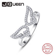 Anéis elegantes para mulheres, joias finas, transparentes, 5mm, branco, cz, s925, prata esterlina, asas de anjo, para mulheres, acessórios de moda de casamento 2024 - compre barato