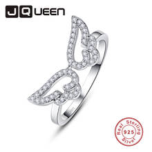 Elegant Ladies Fine Jewelry Clear 5MM White CZ S925 Sterling Silver Angel Wings Rings For Women Wedding Fashion Accessories 2024 - buy cheap